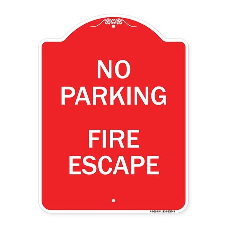 Signmission No Parking Fire Hydrant W/ Graphic, Red & White Aluminum Sign, 18" x 24", RW-1824-23742 A-DES-RW-1824-23742
